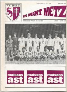 1977-03-05 : FCM – ASNL 1976/77 – programme en pdf