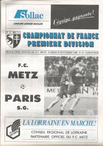 1989-11-08 : FCM – PSG 1989/90 – programme en pdf