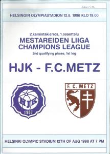 1998-08-12 : HJK-FCM 98/99 – programme en pdf