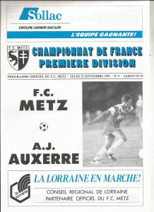 1991-09-12 : FCM – AJA 1991/92 – programme en pdf