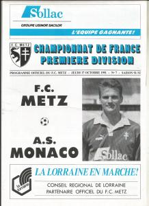 1991-10-17 : FCM – ASM 1991/92 – programme en pdf