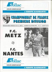 1992-01-18 : FCM – FCN 1991/92 – programme en pdf