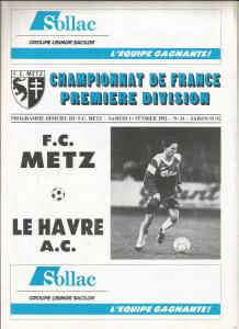 1992-02-01 : FCM – HAC 1991/92 – programme en pdf
