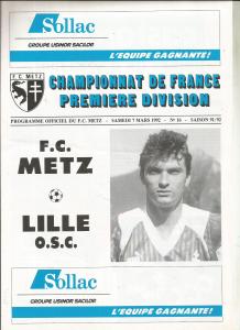 1992-03-07 : FCM – LOSC 1991/92 – programme en pdf