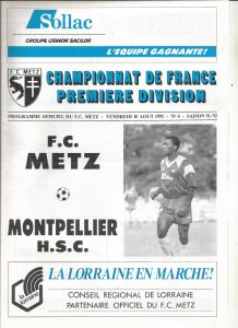 1991-08-30 : FCM – MHSC 1991/92 – programme en pdf