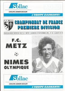 1991-11-23 : FCM – NO 1991/92 – programme en pdf
