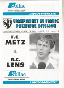 1992-05-01 : FCM – RCL 1991/92 – programme en pdf