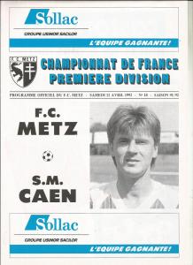 1992-04-11 : FCM – SMC 1991/92 – programme en pdf
