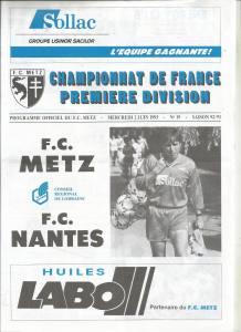 1993-06-02 : FCM – FCN 1992/93 – programme en pdf