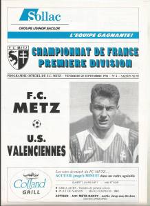 1992-09-25 : FCM – USVA 1992/93 – programme en pdf