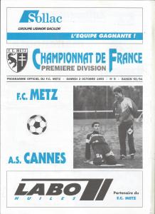 1993-10-02 : FCM – ASC 1993/94 – programme en pdf
