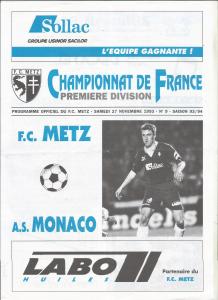 1993-11-27 : FCM – ASM 1993/94 – programme en pdf