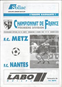 1994-03-13 : FCM – FCN 1993/94 – programme en pdf