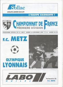 1993-12-18 : FCM – OL 1993/94 – programme en pdf