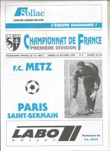 1993-10-16 : FCM – PSG 1993/94 – programme en pdf