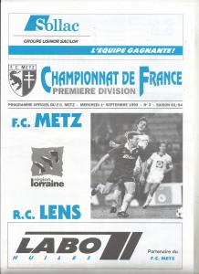 1993-09-01 : FCM – RCL 1993/94 – programme en pdf