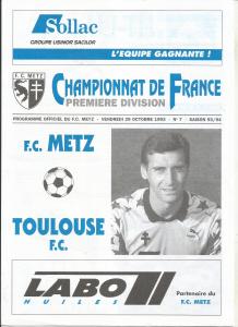 1993-10-29 : FCM – TFC 1993/94 – programme en pdf