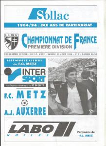 1994-08-20 : FCM – AJA 1994/95 – programme en pdf