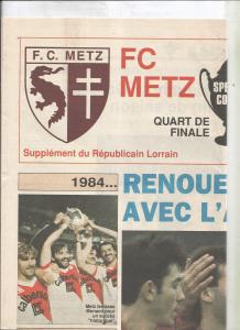 1995-03-18 : FCM – FCM 1994/95 – programme en pdf + feuille d’arbitrage