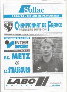 1994-11-26 : FCM – RCS 1994/95 – programme en pdf