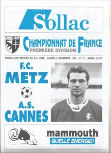 1995-12-09 : FCM – ASC 1995/96 – programme en pdf + feuille d’arbitrage