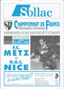 1996-03-02 : FCM – OGCN 1995/96 – programme en pdf + feuille d’arbitrage
