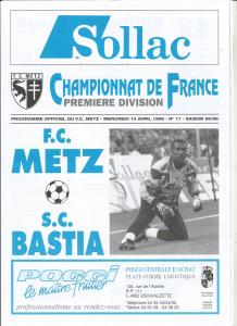 1996-04-10 : FCM – SCB 1995/96 – programme en pdf + feuille d’arbitrage