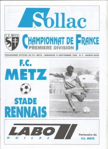1995-09-10 : FCM – SR 1995/96 – programme en pdf + feuille d’arbitrage