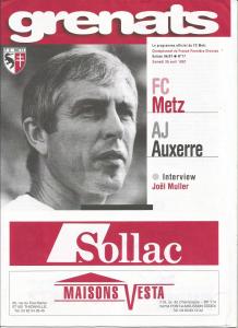 1997-04-26 : FCM – AJA 1996/97 – programme en pdf + feuille d’arbitrage