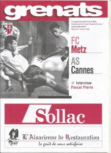 1996-10-02 : FCM – ASC 1996/97 – programme en pdf + feuille d’arbitrage