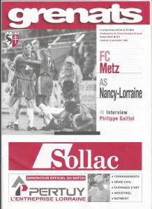 1996-09-06 : FCM – ASNL 1996/97 – programme en pdf + feuille d’arbitrage