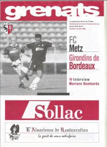 1996-08-16 : FCM – GB 1996/97 – programme en pdf + feuille d’arbitrage