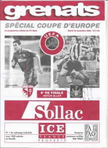 1996-11-19 : FCM – NUFC 1996/97 – programme en pdf + feuille d’arbitrage