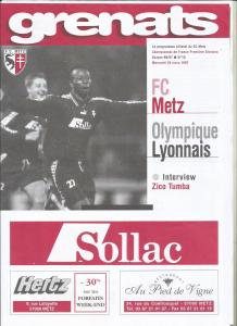 1997-03-26 : FCM – OL 1996/97 – programme en pdf + feuille d’arbitrage