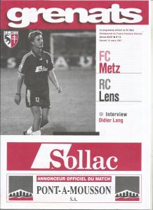 1997-03-15 : FCM – RCL 1996/97 – programme en pdf + feuille d’arbitrage