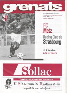 1996-08-28 : FCM – RCS 1996/97 – programme en pdf + feuille d’arbitrage