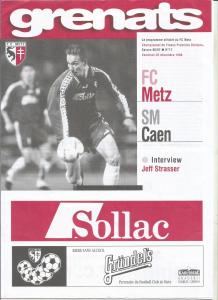 1996-12-20 : FCM – SMC 1996/97 – programme en pdf + feuille d’arbitrage