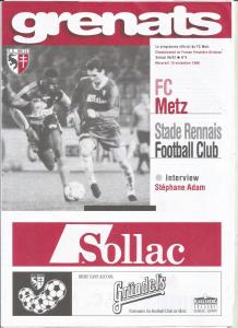 1996-11-13 : FCM – SR 1996/97 – programme en pdf + feuille d’arbitrage