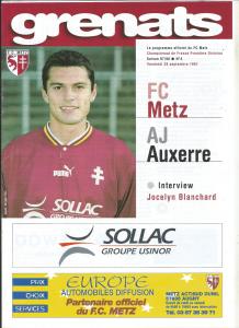 1997-09-26 : FCM – AJA 1997/98 – programme en pdf + feuille d’arbitrage