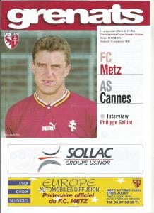 1997-09-12 : FCM – ASC 1997/98 – programme en pdf + feuille d’arbitrage