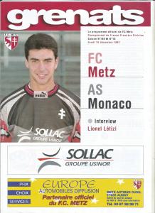 1997-12-18 : FCM – ASM 1997/98 – programme en pdf + feuille d’arbitrage