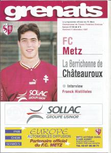 1997-12-05 : FCM – LBC 1997/98 – programme en pdf + feuille d’arbitrage