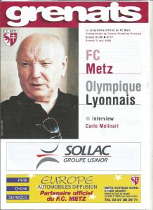 1998-05-09 : FCM – OL 1997/98 – programme en pdf + feuille d’arbitrage
