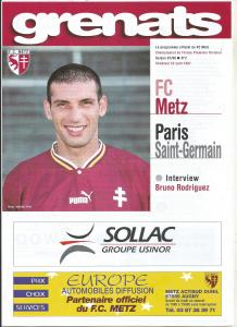 1997-08-22 : FCM – PSG 1997/98 – programme en pdf + feuille d’arbitrage
