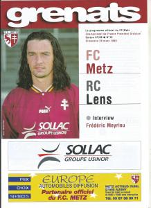 1998-03-22 : FCM – RCL 1997/98 – programme en pdf + feuille d’arbitrage