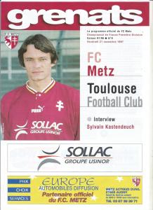 1997-11-21 : FCM – TFC 1997/98 – programme en pdf + feuille d’arbitrage