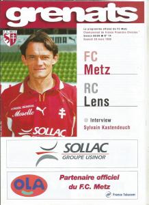 1999-03-20 : FCM – RCL 1998/99 – programme en pdf + feuille d’arbitrage