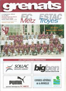 2001-08-04 : FCM – ESTAC 2001/2002 – programme en pdf