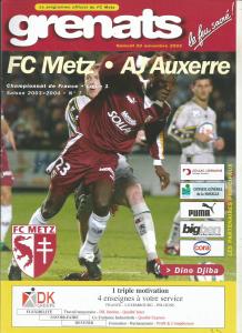 2003-11-22 : FCM – AJA 2003/2004 – programme en pdf