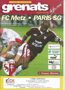 2003-08-16 : FCM – PSG 2003/2004 – programme en pdf